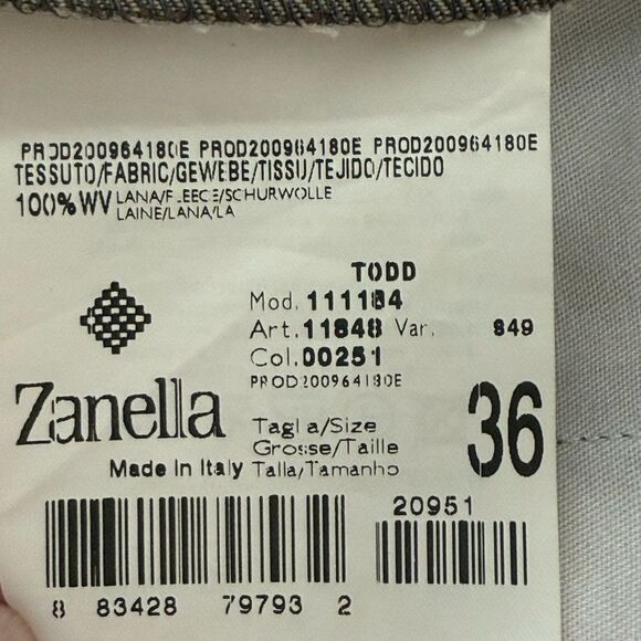 Zanella Handcrafted  Satorial  Mens Trousers in Brown. Size 36. Made in Italy. - Picture 8 of 9